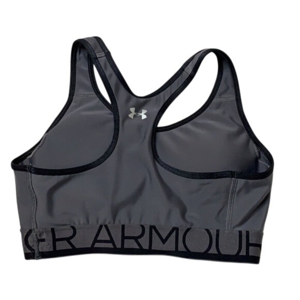 Under Armor Compression Sports Bra Grey Medium Impact Racerback Pullover Size S - Picture 4 of 14